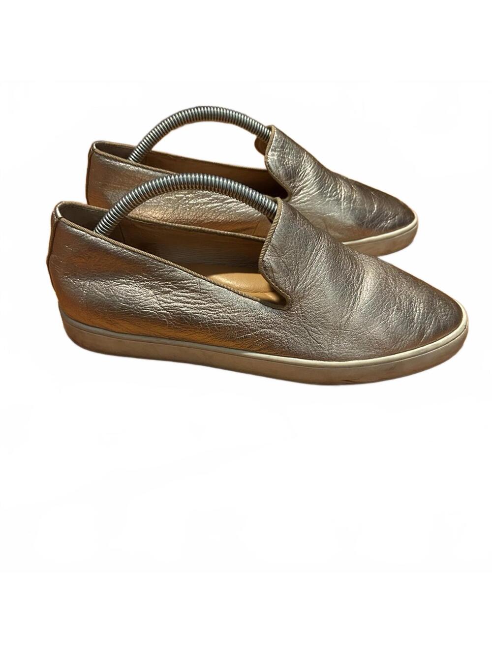 Birdies The Swift Slip-On Sneaker | Almond Toe Gold Rose Leather Loafers | Sz 8